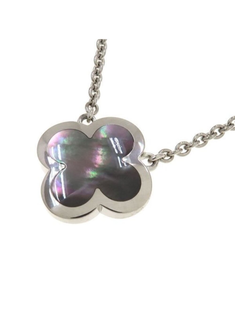 Van Cleef & Arpels Pure Alhambra Necklace Gray Shell